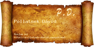 Pollatsek Dávid névjegykártya